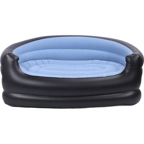 Sofá inflable impermeable, sofá con cojín de aire duradero, sofá inflable portátil, sofá para picnic en la playa (azul) (1/5)