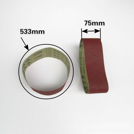Bandes abrasives pour ponceuse - LUSKYKA - 75x533 mm - Grain 180 - Lot de 5 pièces - Corindon - Durée de vie prolongée (1/3)