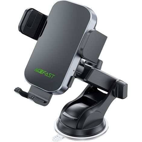 Support de voiture pour smartphone avec chargeur sans fil et fixation automatique pour tableau de bord - noir (1/4)