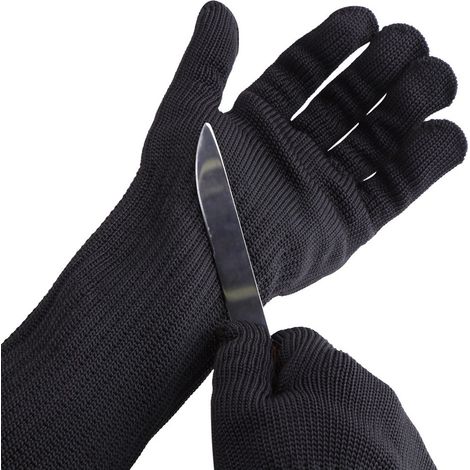 Schnittfeste Edelstahlhandschuhe mit langen Stulpen zum Schutz von Händen, Handgelenken und Unterarmen (1/5)