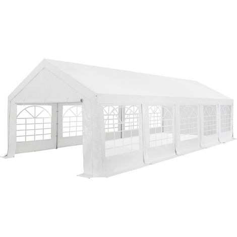 Juskys Partyzelt Gala 5 x 10 m - UV-Schutz Plane, flexible Seitenwände - Pavillon stabil, groß - Outdoor Party Garten - Zelt Festzelt Weiß (1/5)