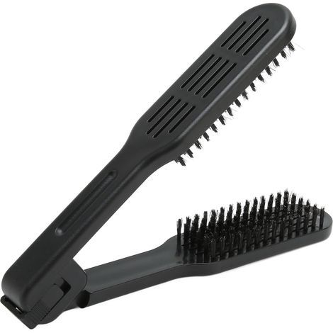Lisseur Brosse Double Face pour Lissage et Coiffures Raides avec Poils Nylon Anti-Statique