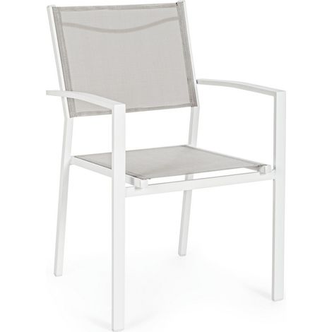 Sedia in alluminio e Textilene Bianco (1/5)