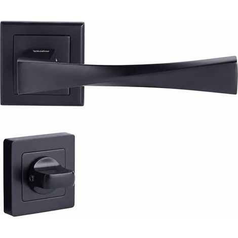 Yale - Maniglia quadrata per porta, modello Verona, 7 cm, colore: nero (1/4)