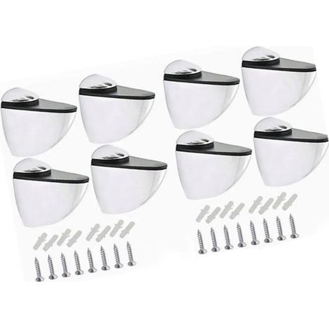 Support de verre 8 pièces, pince de fixation pour étagères, cadre en alliage de zinc, connecteur réglable pour plaques stratifiées (1/5)