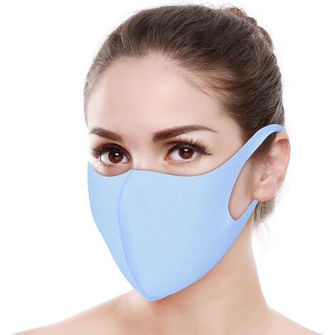 10 wiederverwendbare Staubmasken mit UV-Filter – Atmungsaktives Himmelblau (1/5)