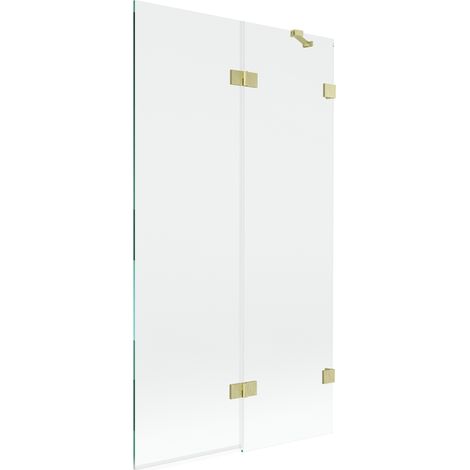 Paroi de baignoire 2 volets Mexen Lunar droite 100 x 150 cm, transparent, doré brossé - 897-100-100-55-00-P (1/5)
