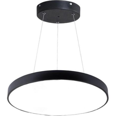 Kit Plafonnier LED Noir 30W 40cm avec Kit de Suspension - Blanc