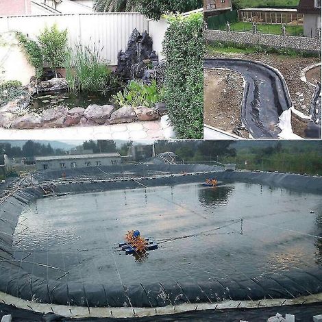 Membrane épaisse en PEHD et PVC pour piscines et bassins, résistante à la corrosion et aux UV (4 x 5 m) (1/2)