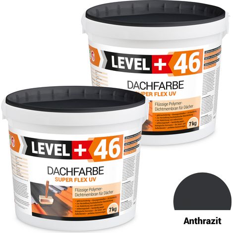 LEVEL+ Dachfarbe Sockelfarbe elastische Dicht-Polymermembrane  L+46 ANTHRAZIT - 14KG
