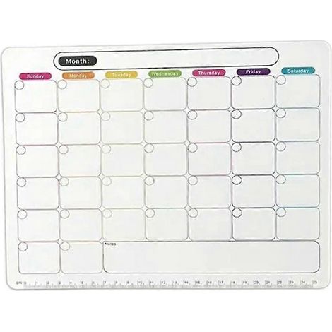 Imán magnético para nevera, pizarra blanca borrable, pizarra de planificación mensual, calendario para nevera, pizarra blanca (1/5)