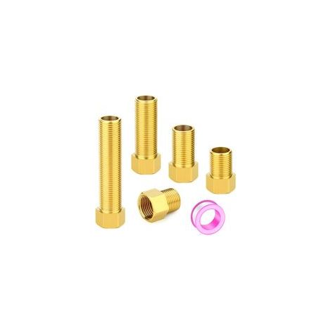 5 Pièces Extension Brass Pipe Fitting, 1/2" Female to 1/2" Male Pipe Hex Bushing Adapter Converter Adapter, 30mm/40mm/50mm/70mm/100mm