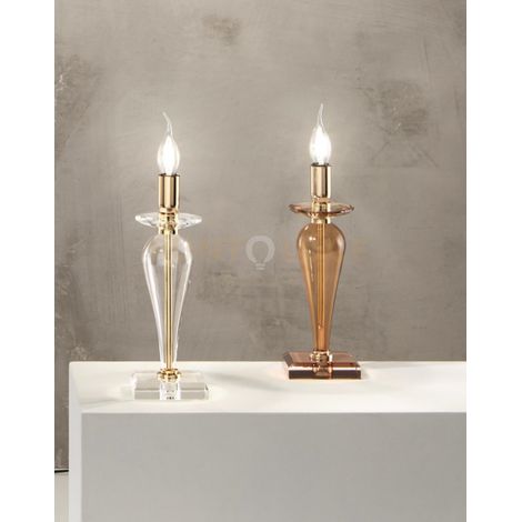 LUME PICCOLO PAGANINI CRISTALLO ORO 1 LUCE ATTACCO E14 H.32CM