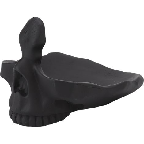 Realistischer, schädelförmiger Brillenhalter, kratzfest und praktisch, mit Ablagefach für Zuhause, schwarz. (1/5)