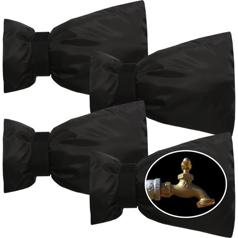 Lot de 4 housses de protection pour robinet d'extérieur pour l'hiver, 15 x 21 cm (1/5)