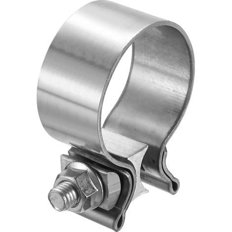 Collier D'Echappement En Acier Inoxydable 410 1.38" Joint Bout A Bout Bande Etroite Joint D'Echappement Collier D'Echappement Bande Etroite Pour Potes Silencieurs, Argent (1/5)
