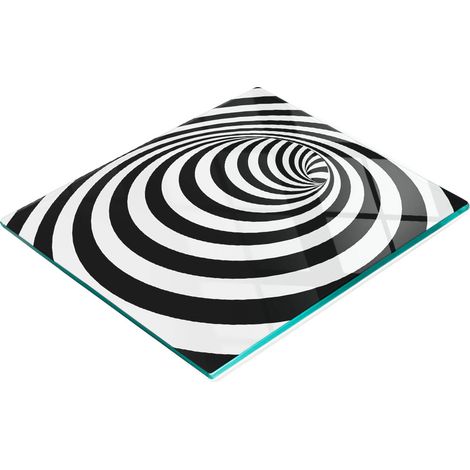 Dekoratives spiralförmiges Schneidebrett aus Glas mit Streifen, 60 x 52 cm (1/5)