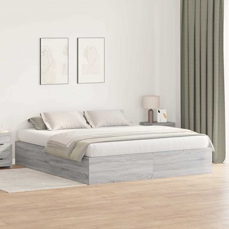 Struttura letto con contenitore Grigio Sonoma 200 x 200 cm vidaXL (1/5)