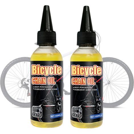 2 Pièces Huile pour Chaîne de Vélo de Route, Lubrifiant pour Vélo Biodégradable, 100 ml - Pour tous Types de Vélo (1/5)