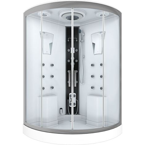 Dusche Duschkabine D26-EH-EA Duschtempel Sauna 130x130 cm OHNE 2K ScheibenVersiegelung (1/5)