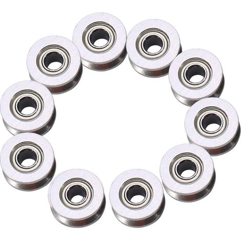 SJLERST Roulement à Billes de Rail Poulie de Guide de V-Cannelure en Acier Miniature V624ZZ Double Bouclier 4x13x6mm pour Système de Mouvement Linéaire de Rail (1/5)