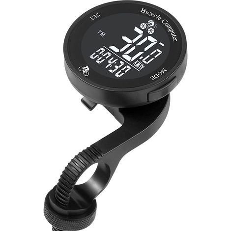 Compteur de vélo sans fil avec tachymètre, écran LCD rond rétroéclairé et étanche – Équipement de cyclisme (vitesse et distance) (1/5)