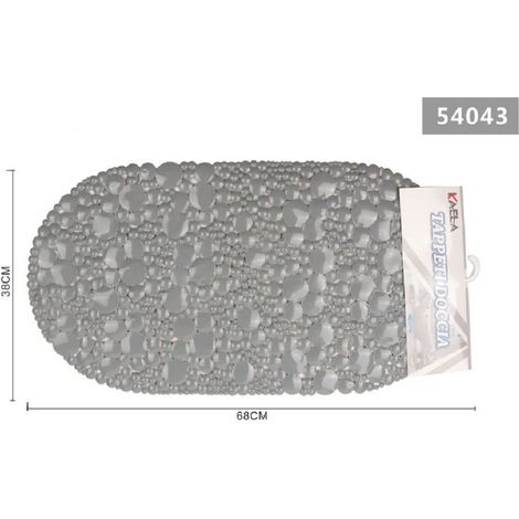 Kaela - Tappeto Tappetino Doccia Vasca Antiscivolo Per Bagno Arredo Grigio 38x68cm 54043 -