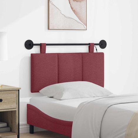 vidaXL Tête de lit suspendue Avec lumière LED Bordeaux Tissu (1/5)
