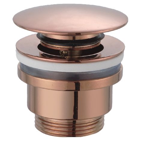 Válvula de desagüe click-clack para lavabos o bidé con acabado color oro rosa cepillado de Imex