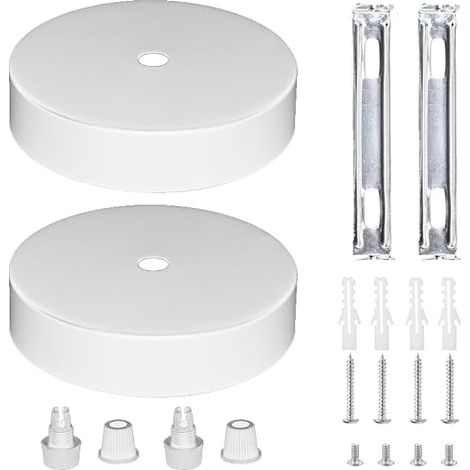 Lampes baldaquin 80 x 25 mm cache câble plafond métal baldaquin baldaquin blanc couvercle de câble plafonnier (1/5)