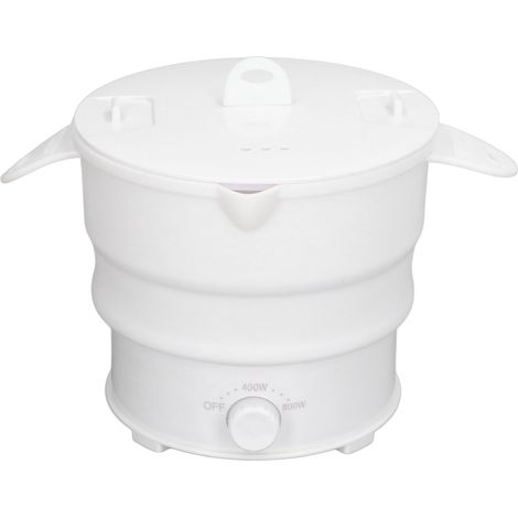 Réchaud électrique pliable 800 W 1,2 L pour voyage, camping, bureau, hôtel, nouilles, porridge, soupe, prise UE 220 V