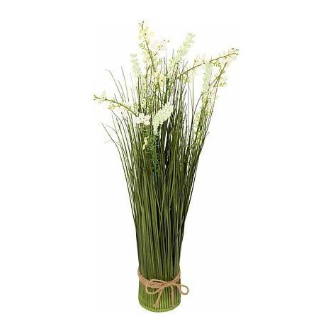 Ein Strauß künstlicher WILDBLUMEN, weiß mit grünen Stielen (1/5)