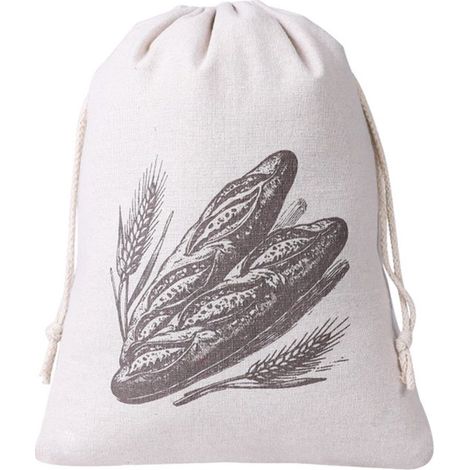 Sac à pain - Sacs à pain - Coton et lin - Sac à pain à cordon - Sac à pain réutilisable - 30 x 40 cm - Couleur naturelle - Coton et lin Couleur naturelle (1/5)
