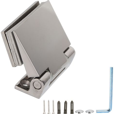 Charnière inclinée simple face en acier inoxydable pour porte vitrée de salle de bain, usage domestique (1/5)
