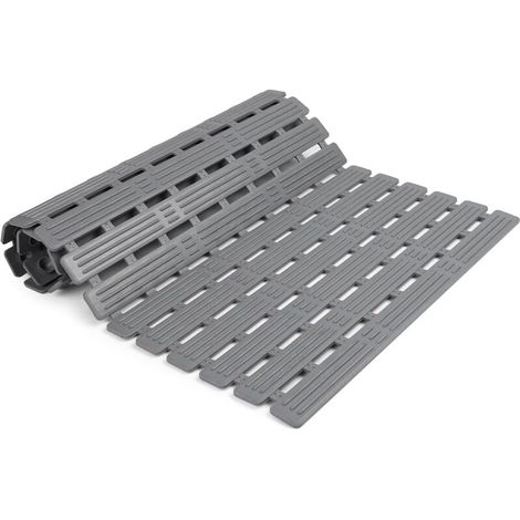 Rutschfeste, lange und faltbare Badematte für Duschraum, rutschfest/6048 cm, graue Saugnapf-Bodenmatte