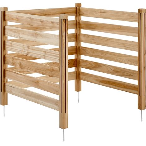 Clôture de confidentialité en bois, 914 x 914 mm, clôtures d'écran pour climatiseur à 3 panneaux, avec piquets métalliques, installation facile, brise-vue extérieur pour décoration de jardin (1/5)