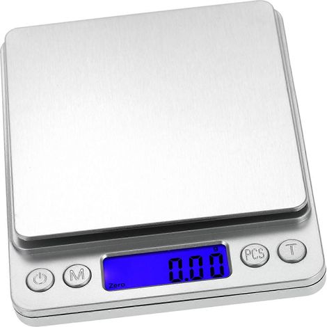 Balance de cuisine numérique haute précision 500 g/0,01 g, mini balance alimentaire avec deux plateaux, écran LCD, fonction tare, idéale pour la pâtisserie, la bijouterie et la cuisine.-AquaForge (1/4)