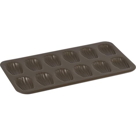 1 Plaque à Madeleines, Acier, Revêtement Antiadhérent, 12 Empreintes, Cuisson Professionnelle (1/5)