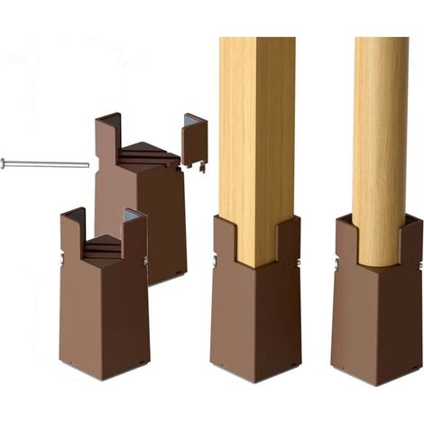 4 rehausseurs lit marron 22-42 mm 10 cm, avec pince vis pour table canapé (1/5)