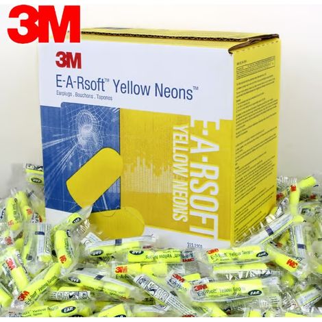 Bouchons d'oreilles 3M Ear Classic, 50 paires emballées par paires, jaunes, SNR = 28 dB, protection auditive [ege] (1/5)