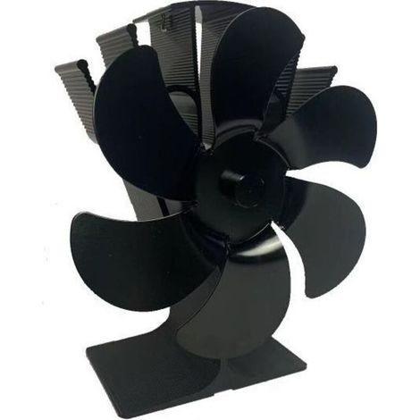 Ventilateur de cheminée chauffant automatique, 6 pales, noir, débit d'air élevé, idéal pour l'hiver (1/5)