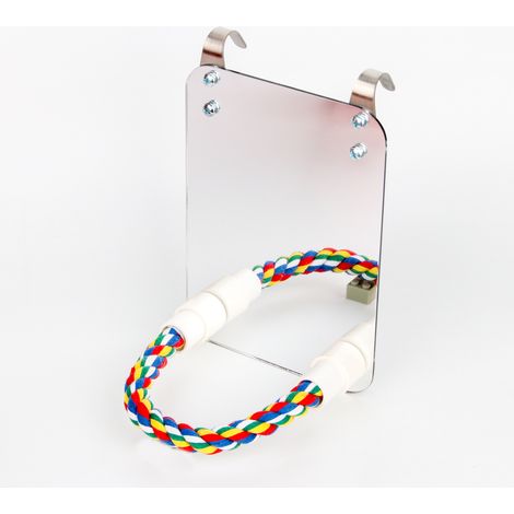 Ensemble de barre de support de corde de coton de jouet de miroir d'oiseau (1/3)