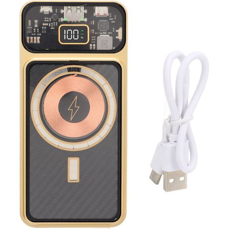 Batterie Externe Ortviai B163 20000mAh Design Transparent Fibre de Carbone Charge Rapide 22.5W Sans Fil 15W (1/5)