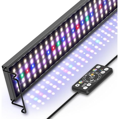 Éclairage LED pour Aquarium Lampe Étanche Cycle 24/7 de l'Aube au Crépuscule pour Plantes Aquatiques et Poissons Automatique Réglable avec Télécommande (1/5)