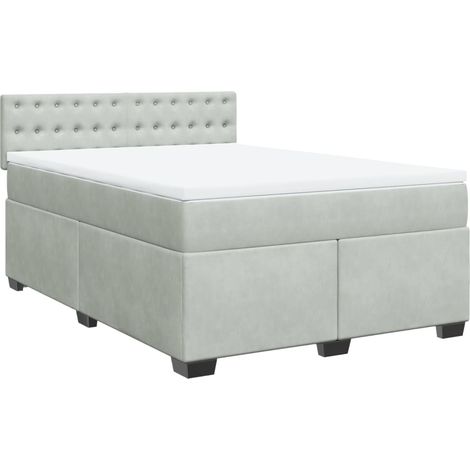 Maison Exclusive - Boxspringbett mit Matratze Hellgrau 140x190 cm