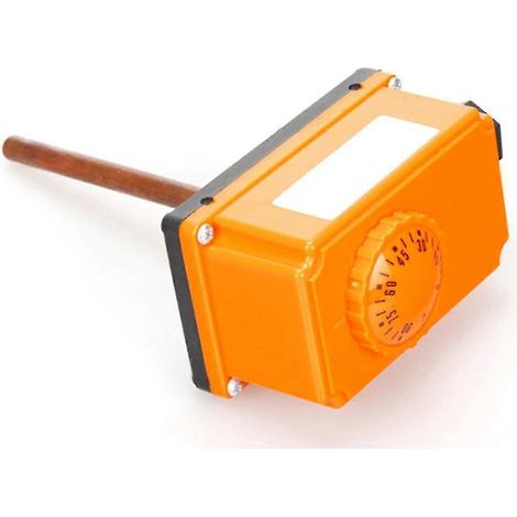 Thermostat de régulation de température pour tuyau d'eau chaude à filetage extérieur G1/2, composant de système de chauffage à démarrage à haute température (90 °C). (1/5)