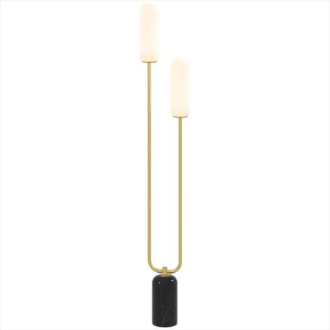 Lampe de table Lampadaire en métal doré avec base marbre (1/5)