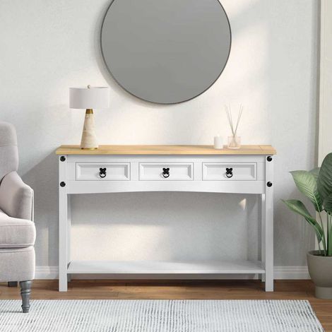 Beistelltisch mit Schubladen Corona Weiß 114 x 34,5 x 73 cm