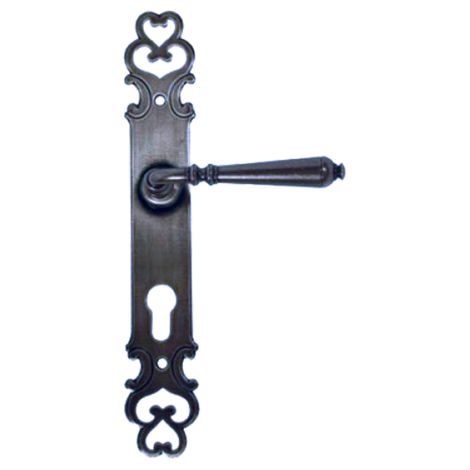 Brionne – Poignée de porte coulissante shérardisée patinée – Pour bois dur – Fixation 165 – 1010312SP