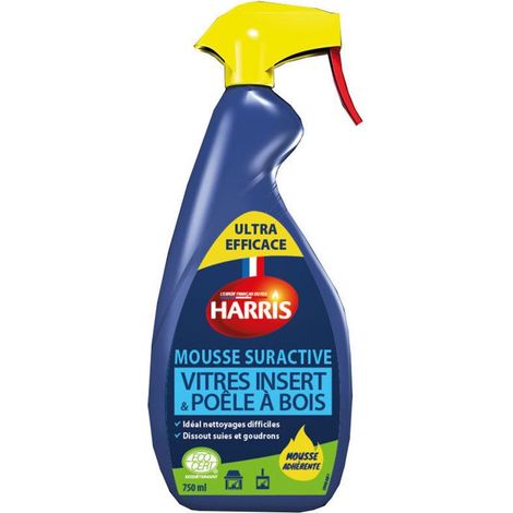 HARRIS Mousse suractive nettoyante pour Vitres insert &amp Poêle à bois ECOCERT 750ml
